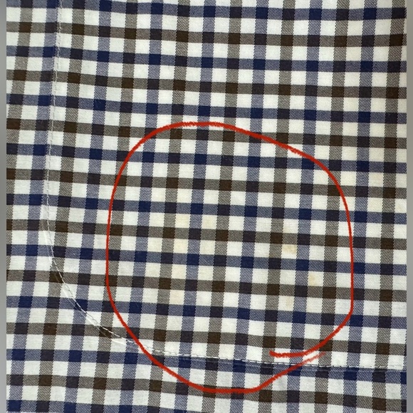 Peter Millar Brown, Blue & White Checkered Plaid Button Up Shirt Men’s XL - Picture 5 of 14